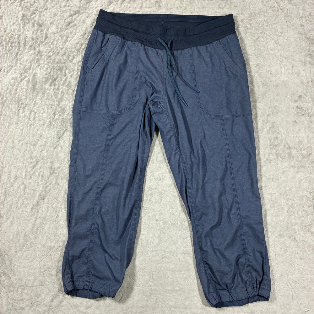 The North Face Womens Aphrodite Capri Pants Size L Blue Dance Activewear Hiking